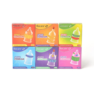 Насадка на член Recare Spike Condom Purple (презерватив з вусиками та рядами шипів)