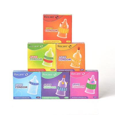 Насадка на член Recare Spike Condom Yellow (презерватив з вусиками та спіраллю шипів)