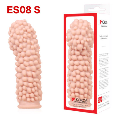 Насадка на член Kokos Extreme Sleeve ES.08 розмір S, потовщувальна, стимулювальний рельєф Насадка на член Kokos Extreme Sleeve ES.08 розмір S, потовщувальна, стимулювальний рельєф