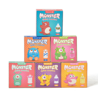Насадка на член Recare Blue Monster Spike Condom (презерватив з вусиками та спіраллю шипів)