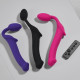 Безремінний страпон з вібрацією Strap-On-Me Vibrating Fuchsia L, діаметр 3,7см, пульт ДК, регульований-7