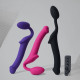 Безремінний страпон з вібрацією Strap-On-Me Vibrating Fuchsia L, діаметр 3,7см, пульт ДК, регульований-8
