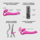 Безремінний страпон з вібрацією Strap-On-Me Vibrating Fuchsia XL, діам. 4,7см, пульт ДК, регульований-2