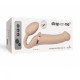 Безремневой страпон с вибрацией Strap-On-Me Vibrating Flesh L, диаметр 3,7см, пульт ДУ, регулируемый-4