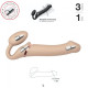 Безремневой страпон с вибрацией Strap-On-Me Vibrating Flesh L, диаметр 3,7см, пульт ДУ, регулируемый-1
