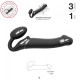 Безремневой страпон с вибрацией Strap-On-Me Vibrating Black L, диаметр 3,7см, пульт ДУ, регулируемый-1