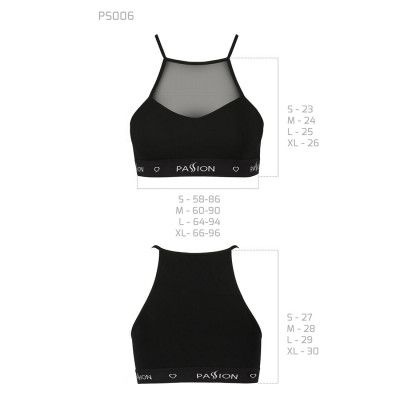 Спортивний топ з прозорою вставкою Passion PS006 TOP black, size M Спортивний топ з прозорою вставкою Passion PS006 TOP black, size M