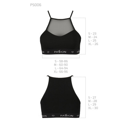 Спортивний топ з прозорою вставкою Passion PS006 TOP black, size S