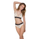 Еластичний топ з мереживом Passion PS001 TOP ecru, size S-1