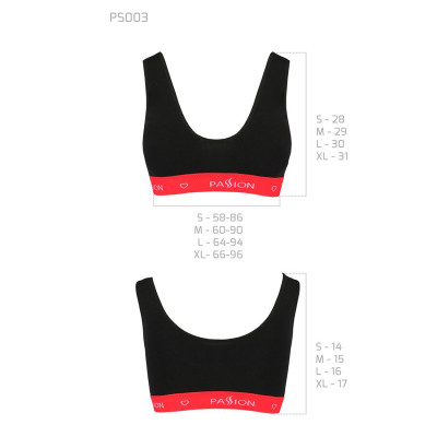Спортивний топ на широких бретелях Passion PS003 TOP black, size M