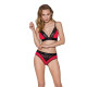 Еластичний топ з мереживом Passion PS001 TOP red-black, size L-1