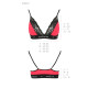Еластичний топ з мереживом Passion PS001 TOP red-black, size L-4