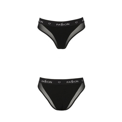 Трусики з прозорою вставкою Passion PS002 PANTIES black, size XL