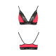 Еластичний топ з мереживом Passion PS001 TOP red-black, size M-3