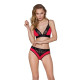 Еластичний топ з мереживом Passion PS001 TOP red-black, size M-1