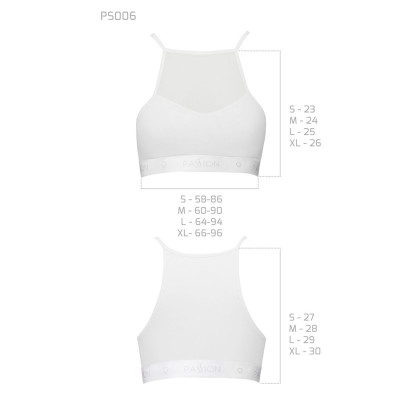 Спортивний топ з прозорою вставкою Passion PS006 TOP white, size S