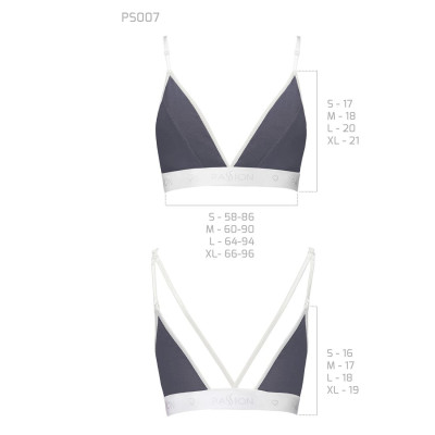 Спортивний топ з подвійними бретелями Passion PS007 TOP dark grey, size S Спортивний топ з подвійними бретелями Passion PS007 TOP dark grey, size S