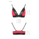 Еластичний топ з мереживом Passion PS001 TOP red-black, size S-4