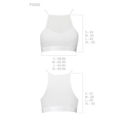 Спортивний топ з прозорою вставкою Passion PS006 TOP white, size XL Спортивний топ з прозорою вставкою Passion PS006 TOP white, size XL
