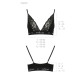 Еластичний топ з мереживом Passion PS001 TOP black, size M-5
