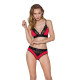 Еластичний топ з мереживом Passion PS001 TOP red-black, size XL-1