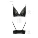 Еластичний топ з мереживом Passion PS001 TOP black, size S-5