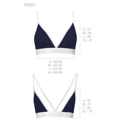 Спортивний топ з подвійними бретелями Passion PS007 TOP navy blue, size M Спортивний топ з подвійними бретелями Passion PS007 TOP navy blue, size M