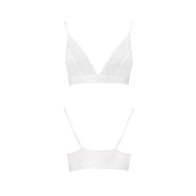 Еластичний топ з мереживом Passion PS001 TOP white, size S Еластичний топ з мереживом Passion PS001 TOP white, size S