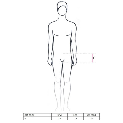 Чоловічий боді з дуже глибоким декольте Passion 011 BODY black XXL/XXXL