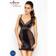 Сорочка приталена з чашечками WILMA CHEMISE black L/XL - Passion, трусики-1