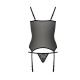 Корсет з пажами GRACIA CORSET black S/M - Passion, трусики, напівпрозорий-5