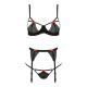 Комплект білизни PERDITA SET black L/XL - Passion Exclusive: стрепи: ліф, стрінги і пояс для панчох-4