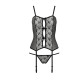 Корсет з пажами GRACIA CORSET black S/M - Passion, трусики, напівпрозорий-4