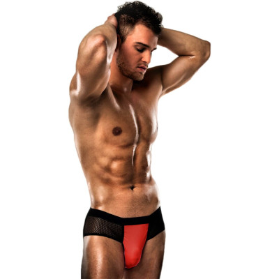 Чоловічі трусики з червоним гульфіком Passion 007 THONG red XXL/XXXL