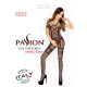 Бодістокінг Passion BS018 black, комбінезон, імітація панчіх і пояса-4