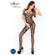 Бодістокінг Passion BS018 black, комбінезон, імітація панчіх і пояса-1