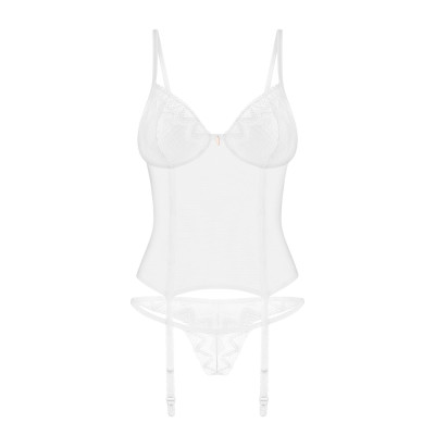 Корсет Obsessive Alissium corset & thong M/L (м'ята упаковка!!!)