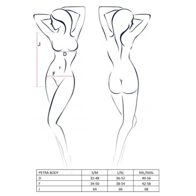 Боді-монокіні з глибоким декольте PETRA BODY black L/XL — Passion Exclusive