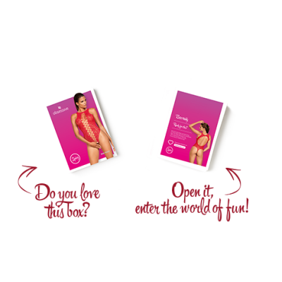 Ажурний бодістокінг із ефектом шнурівки Obsessive B120 teddy red S/M/L, червоний (м'ята упаковка!!!)