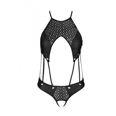 Боді з екошкіри з ремінцями та перфорацією Tamaris Body black L/XL — Passion