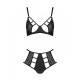 Комплект з екошкіри: бюстгальтер та трусики з перфорацією Tamaris Set black L/XL — Passion-2