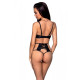 Комплект з екошкіри: бюстгальтер та трусики з перфорацією Tamaris Set black L/XL — Passion-1