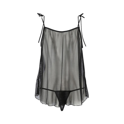 Сорочка прозора бебі дол Passion MELANIA CHEMISE S/M black (м'яте паковання!!!)