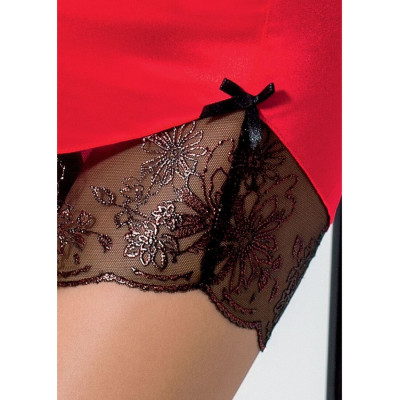 Сорочка приталена з чашечками BRIDA CHEMISE red XXL/XXXL - Passion Exclusive, трусики