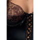 Корсет з пажами BRIDA CORSET black L/XL - Passion Exclusive, трусики, шнурівка-4