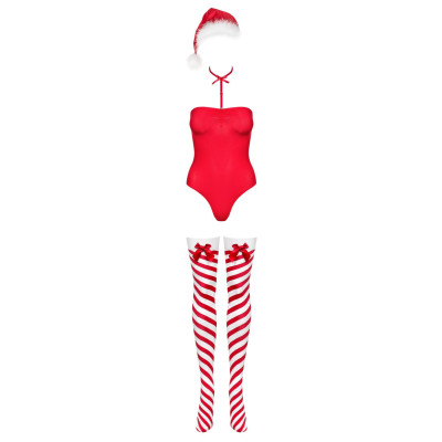 Боді Obsessive Kissmas teddy red L/XL (м'ята упаковка!!!)