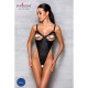 Боді з екошкіри CELINE BODY black XXL/XXXL — Passion: з доступом, відкритий-2