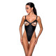 Боді з екошкіри CELINE BODY black XXL/XXXL — Passion: з доступом, відкритий