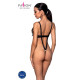 Боді з екошкіри CELINE BODY black XXL/XXXL — Passion: з доступом, відкритий-1
