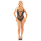 Боді Leg Avenue Rhinestone Net and Lace Bodysuit One Size, Black-5